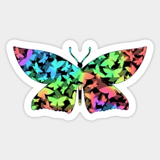 Veil of Butterflies, Pastel Rainbow Swirl Sticker